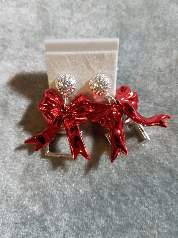 Holiday Red Bow Earrings