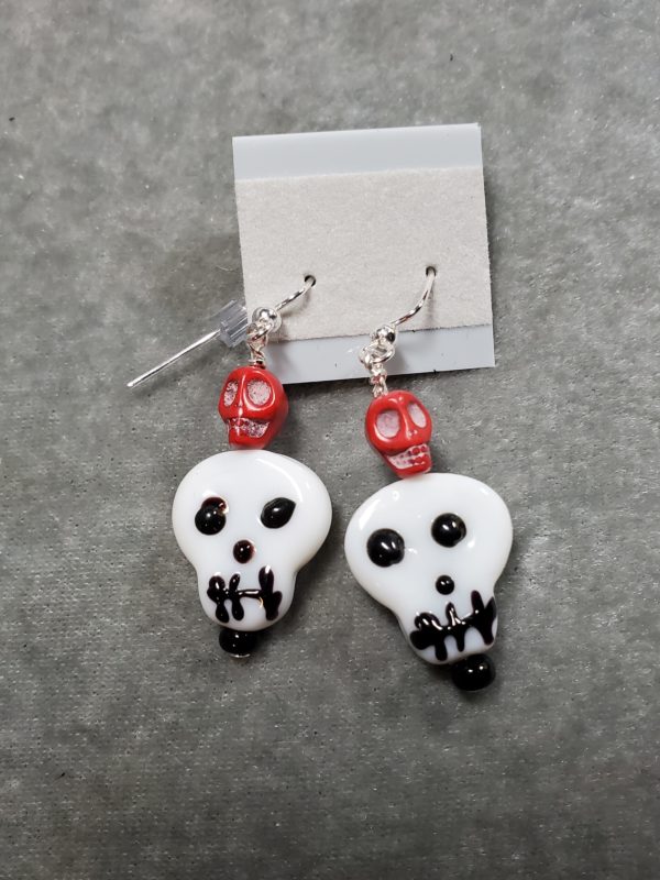 Mummy Face and Skull Earrings