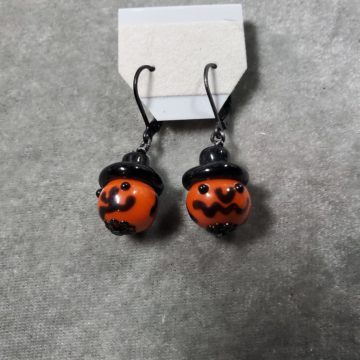 Jack O Lantern Face Earrings