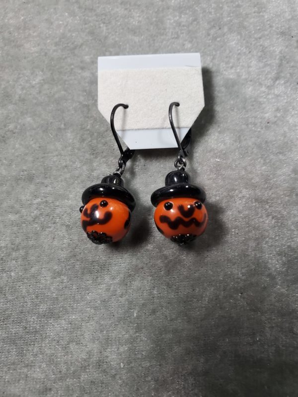 Jack O Lantern Face Earrings